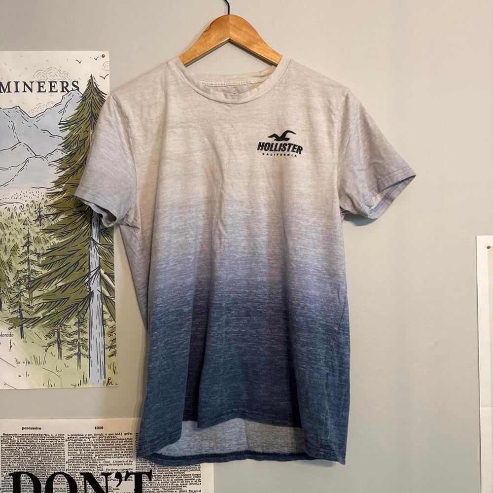 Hollister Ombre Print Logo Graphic T-Shirt